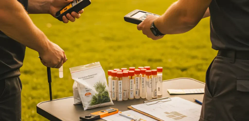 Greeneris ekspertai nustato dirvožemio rūgštingumą (pH) sklype atliekamais tyrimais.